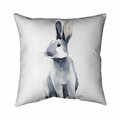 Fondo 20 x 20 in. Grey Curious Rabbit-Double Sided Print Indoor Pillow FO2793921